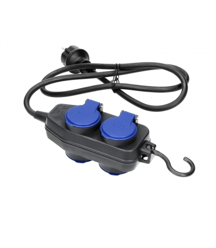 Przedłużacz warsztatowy bryzgoszczelny IP44, 4 gniazda (2+2) 2P+Z, IP44, przewód gumowy, H05RR-F 3x1,5, długość 5m Orno OR-AE-13