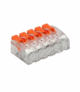 Złączka instalacyjna zaciskowa 5-przewodowa na dowolny przewód 0,2-4mm² IEC 450V/32A 50 szt. Orno OR-SZ-8005/5/50