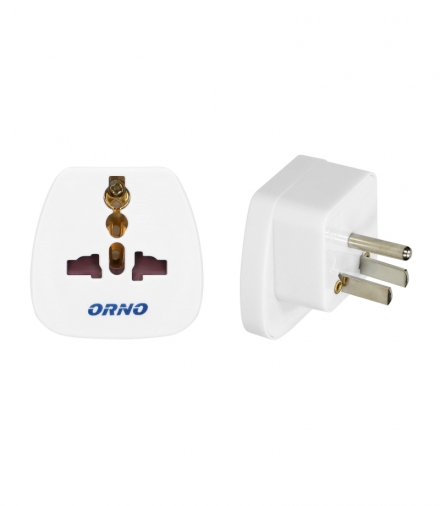 adapter podróżny - World to USA, 110-230VAC/10A, biały Orno OR-AE-13176
