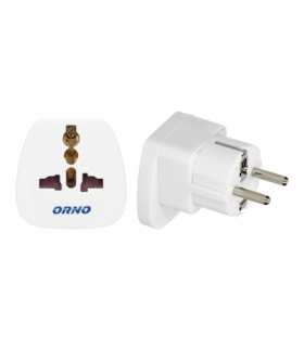 adapter podróżny - World to EU, 230VAC/10A, biały Orno OR-AE-13177