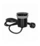 Gniazdo meblowe Ø6cm wpuszczane w blat z pokrywką, ładowarką USB i przewodem 1,9m, 1x2P+Z, 1xUSB, czarne, wersja Schuko Orno OR-