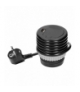Gniazdo meblowe Ø6cm wpuszczane w blat z pokrywką, ładowarką USB i przewodem 1,9m, 1x2P+Z, 1xUSB, czarne, wersja Schuko Orno OR-