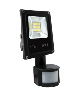 OLIMP LED S 10W BLACK 4500K Naświetlacz SMD LED z czujnikiem ruchu