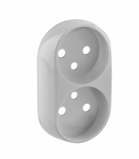 Valena Allure Plakietka gniazda 2 x 2P+Z wieloramkowego ALUMINIUM Legrand 753997