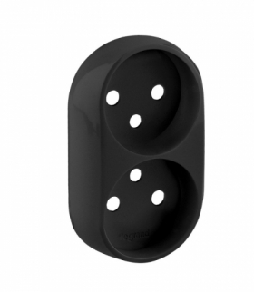 Valena Allure Plakietka gniazda 2 x 2P+Z wieloramkowego CZARNA Legrand 753998