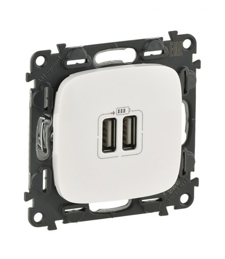Valena Allure GNIAZDO ŁADOWANIA USB PODWÓJNE BIAŁY Legrand 754995
