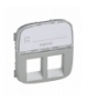 Valena Allure Plakietka gniazda 2 x RJ45 ALUMINIUM z uchwytem etykiety Legrand 755487