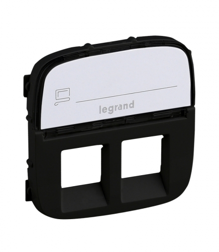 Valena Allure Plakietka gniazda 2 x RJ45 CZARNA z uchwytem etykiety Legrand 755488