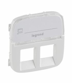 Valena Allure Plakietka gniazda 2 x RJ45 PERŁOWA z uchwytem etykiety Legrand 755489