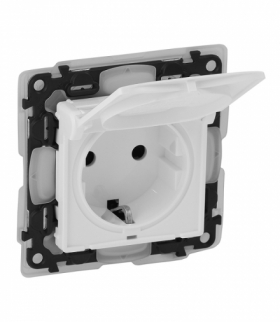 VALENA LIFE GNIAZDO 2P +Z IP44 Z PRZESŁONĄ SCHUKO BIAŁE Legrand 753119