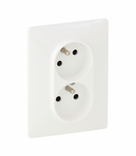 VALENA LIFE GNIAZDO 2 P+Z TYPU MONOBLOK BEZ PRZESŁONY BIAŁE16 A – 250 V Legrand 753187