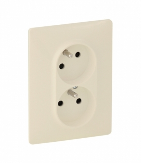 VALENA LIFE GNIAZDO 2 P+Z TYPU MONOBLOK BEZ PRZESŁONY KREMOWE16 A – 250 V Legrand 753287