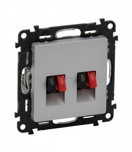 VALENA LIFE GNIAZDO GŁOŚNIKOWE PODWÓJNE ALUMINIUM Legrand 753378