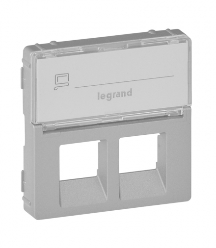 VALENA LIFE PLAKIETKA Z ETYKIETĄ GNIAZDA 2 x RJ 45 ALUMINIUM Legrand 755482