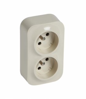 FORIX IP20 GNIAZDO 2 X 2P+Z 16A-250V KREMOWE Legrand 782449