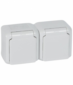 FORIX IP44 GNIAZDO 2X2P+Z 16 A - 250 V SZARE Legrand 782397