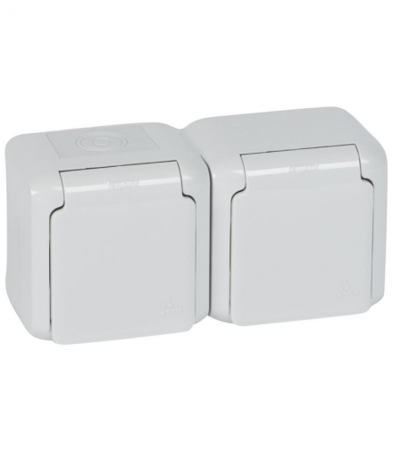 FORIX IP44 GNIAZDO 2X2P+Z 16 A - 250 V SZARE Legrand 782397