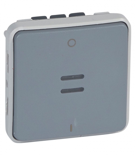 PLEXO IP55 Łącznik dwubiegunowy podświetlany SZARY 10AX-250V Legrand 069531