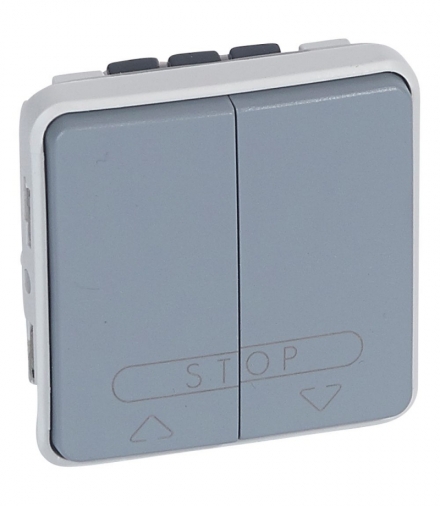 PLEXO IP55 Łącznik sterowania roletami (blokada mechaniczna) SZARY 10A-250V Legrand 069539