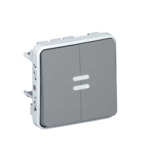 PLEXO IP55 Przycisk podwójny z dwoma stykami SZARY 10A-250V Legrand 069546
