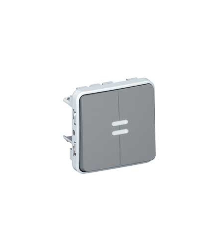 PLEXO IP55 Przycisk podwójny z dwoma stykami SZARY 10A-250V Legrand 069546