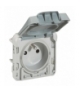 PLEXO IP55 Gniazdo pojedyncze 2P+Z z klapką z przyciskiem SZARE 16A-250V Legrand 069555