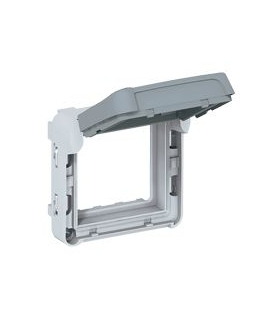 PLEXO IP55 Adapter z klapką do montażu 2 modułów Mosaic w osprzęcie Plexo IP55 - Szary/Biały Legrand 069579