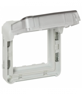 PLEXO IP55 Adapter z klapką blokowaną do montażu 2 modułów Mosaic w osprzęcie Plexo IP55 - Szary/Biały Legrand 069580