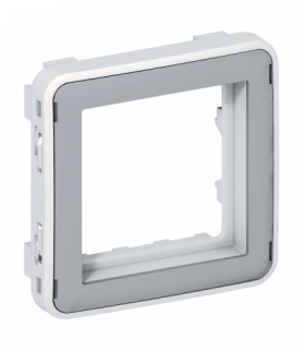 PLEXO IP55 Adapter IP20 bez klapki do montażu 2 modułów Mosaic w osprzęcie Plexo - Szara/Biały Legrand 069582