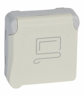 PLEXO IP55 Gniazdo pojedyncze 2P+Z z blokadą BIAŁE/ ECRU 16A-250V Legrand 069623
