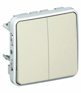 PLEXO IP55 Łącznik schodowy podwójny BIAŁY/ECRU 10AX-250V Legrand 069625