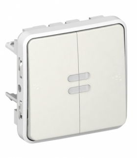 PLEXO IP55 Przycisk podwójny z dwoma stykami BIAŁY/ ECRU 10A-250V Legrand 069636