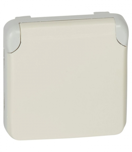 PLEXO IP55 Gniazdo pojedyncze 2P+Z SCHUKO BIAŁE/ ECRU 16A-250V Legrand 069640