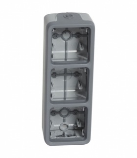 PLEXO IP55 Puszka natynkowa potrójna pionowa SZARA 1we/2wy Legrand 069679