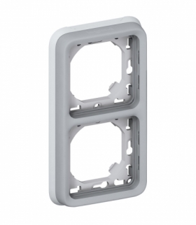 PLEXO IP55 Uchwyt podwójny pionowy do instalacji podtynkowej SZARY Legrand 069685