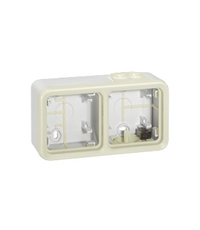 PLEXO IP55 Puszka natynkowa podwójna pozioma BIAŁY/ ECRU 1we/2wy Legrand 069690