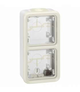 PLEXO IP55 Puszka natynkowa podwójna pionowa BIAŁY/ ECRU 1we/2wy Legrand 069691