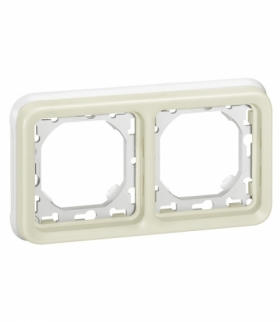 PLEXO IP55 Uchwyt podwójny poziomy do instalacji podtynkowej BIAŁY/ ECRU Legrand 069694