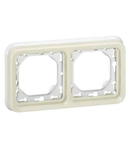 PLEXO IP55 Uchwyt podwójny poziomy do instalacji podtynkowej BIAŁY/ ECRU Legrand 069694