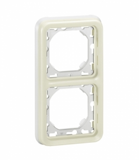 PLEXO IP55 Uchwyt podwójny pionowy do instalacji podtynkowej BIAŁY/ ECRU Legrand 069696