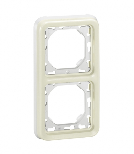 PLEXO IP55 Uchwyt podwójny pionowy do instalacji podtynkowej BIAŁY/ ECRU Legrand 069696