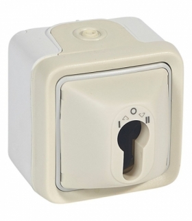 PLEXO IP55 Łącznik na klucz BIAŁY/ ECRU komplet bez wkładki zamka 10A-250V Legrand 069757