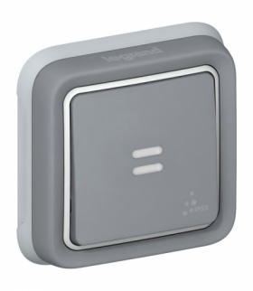 PLEXO IP55 Przycisk podświetlany SZARY 10AX-250V - komplet podtynkowy Legrand 069821