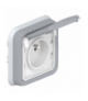 PLEXO IP55 Gniazdo pojedyncze 2P+Z z klapką SZARE 16A-250V Legrand 069831