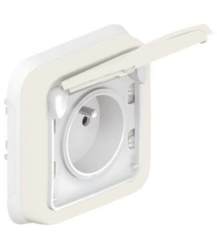 PLEXO IP55 Gniazdo pojedyncze 2P+Z z klapką BIAŁE 16A-250V Legrand 069870