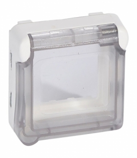 PLEXO IP55 Adapter z klapką do montażu 2 modułów Mosaic w osprzęcie Plexo IP55 - Biały antybakteryjny Legrand 070725