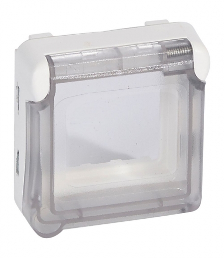 PLEXO IP55 Adapter z klapką do montażu 2 modułów Mosaic w osprzęcie Plexo IP55 - Biały antybakteryjny Legrand 070725