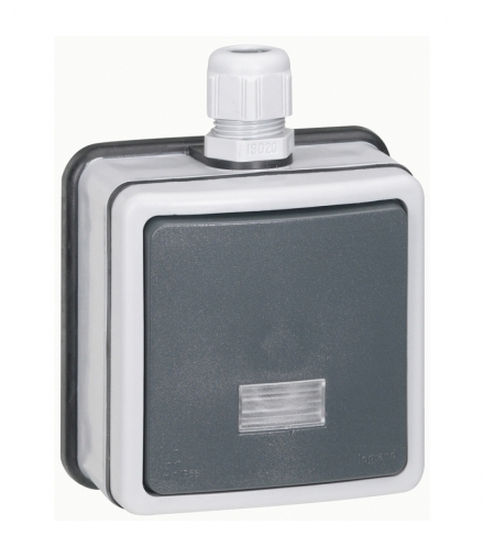 PLEXO IP66 Łącznik schodowy dwubiegunowy 10 AX - 250 V - komplet natynkowy Legrand 090464