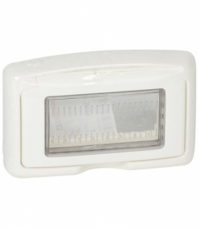 PLEXO IP55 Adapter z klapką i membraną elastyczną do montażu 4 modułów Mosaic w osprzęcie PLEXO IP55 Biały Legrand 680634