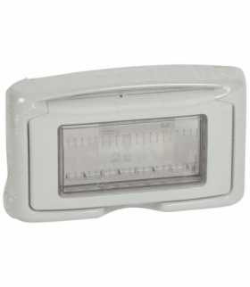 PLEXO IP55 Adapter z klapką i membraną elastyczną do montażu 4 modułów Mosaic w osprzęcie PLEXO IP55 Aluminium Legrand 680635